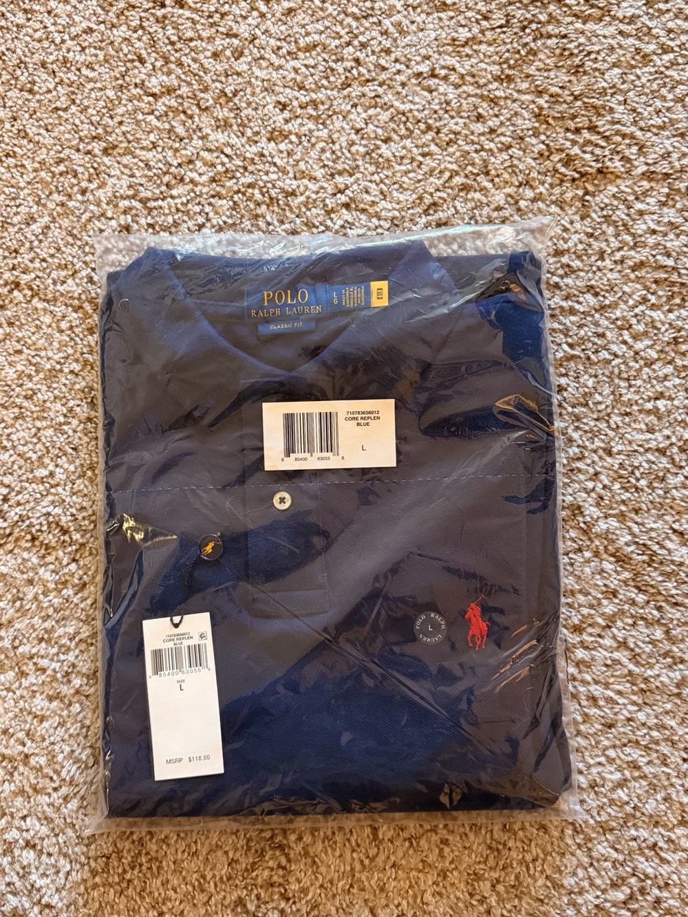 Polo by Ralph Lauren Men’s Polo Shirt - Navy with Red Pony